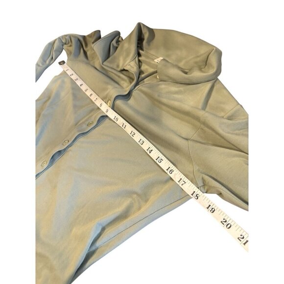 Wilfred Sage Green Button-Up Long Sleeve Collared Shirt Women's Size L - Picture 6 of 8